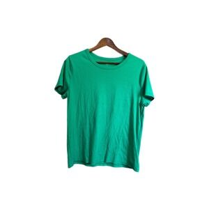 Gap Rib Tee Women XL Green Excellent Short Sleeve Crew Neck Ribbed Cotton‎ Blend